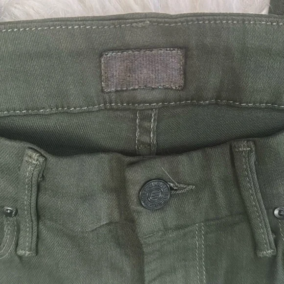 Mother Looker Ankle Fray Skinny Just For Kicks Emerald Green Denim Jeans Size 25 - Picture 6 of 16